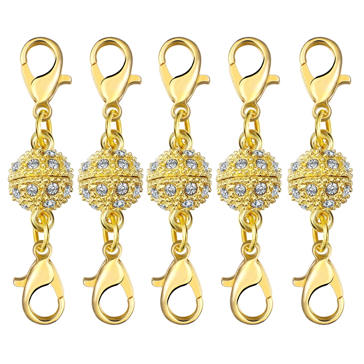 

5 Sets/Lot Magnetic Clasps With Lobster Clasps Connectors Round Ball Magnetic Clasps For Jewelry Making DIY Bracelet Necklace