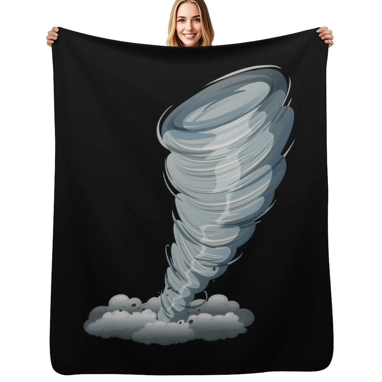 Tornado Storm Weather Gift Throw Blanket Compact Warm Blanket for Car Road Trip
