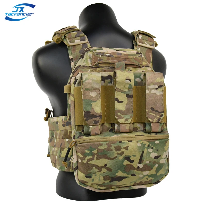 

Tactical Assault Back Panel MOLLE Adapter Zipper M4 AK Triple Magazine Pouch Hydration Bladder Holder FCPC JPC CPC Plate Carrier