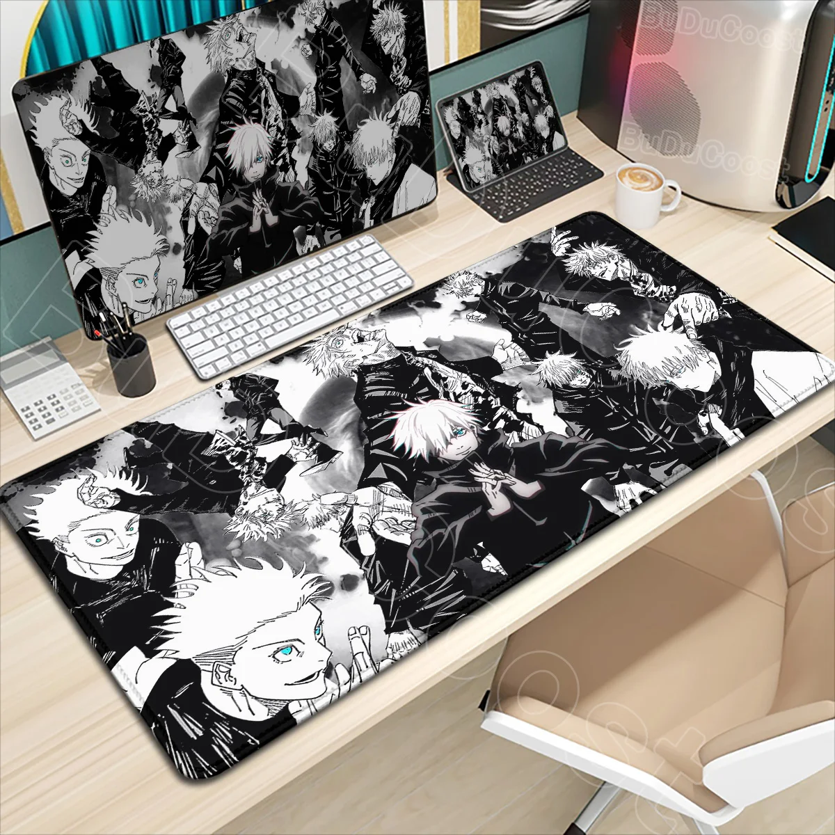 

HD Printing Large Gamer Mouse Pad Jujutsu Kaisen Gojo Satoru Mousepad Lock Edge Computer PC Laptop Game Keyboard Rubber Desk Mat
