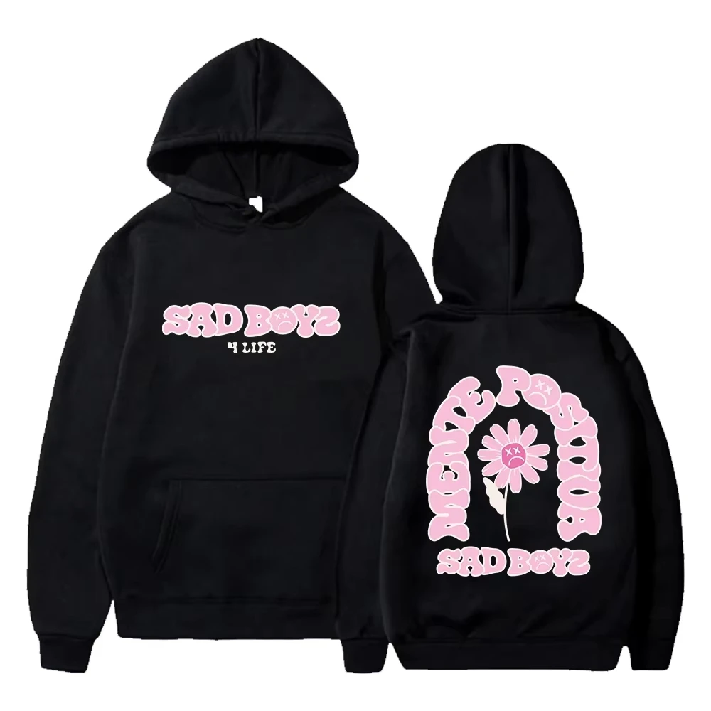 2026 Junior H Sad Boyz 4 Life Merch Flower Hoodie World Tour Long Sleeve Streetwear Women Men Hooded Sweatshirt Hip Hop Clothes