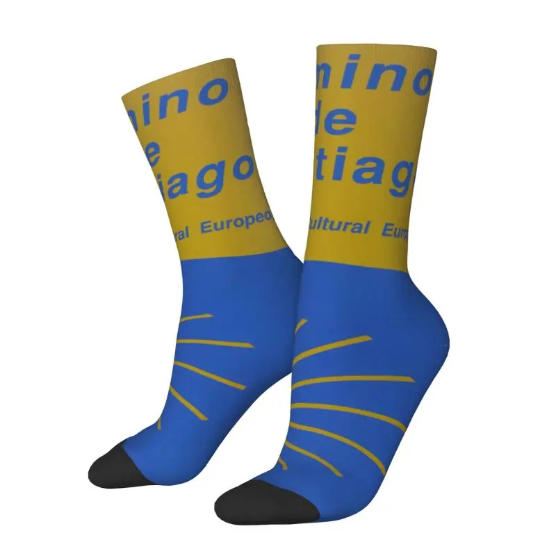 Custom Camino De Santiago Mens Crew Socks Unisex Novelty 3D Printed Dress Socks