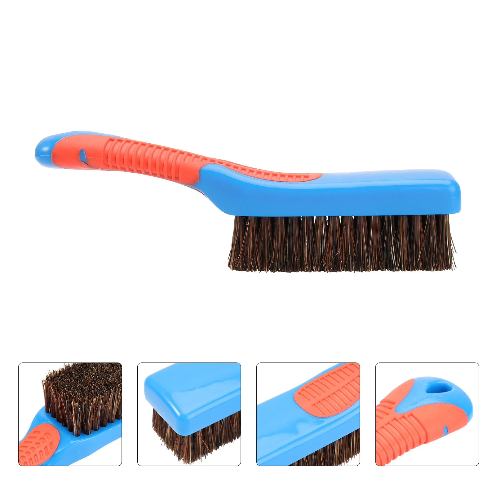 

Pig Bristles Brush Silicone Handle Wear-Resistant Shoe Polish Cleaning Brush for Care Shoes Gloves Wood Jade
