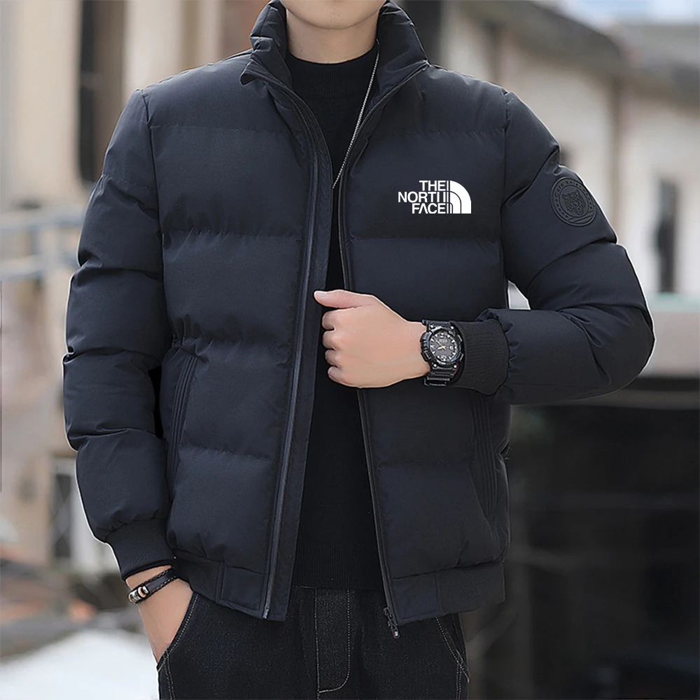 Windproof hooded men's jacket, warm coat, casual and comfortable, outdoor zipper jacket, street fashion, camping, winter 2024