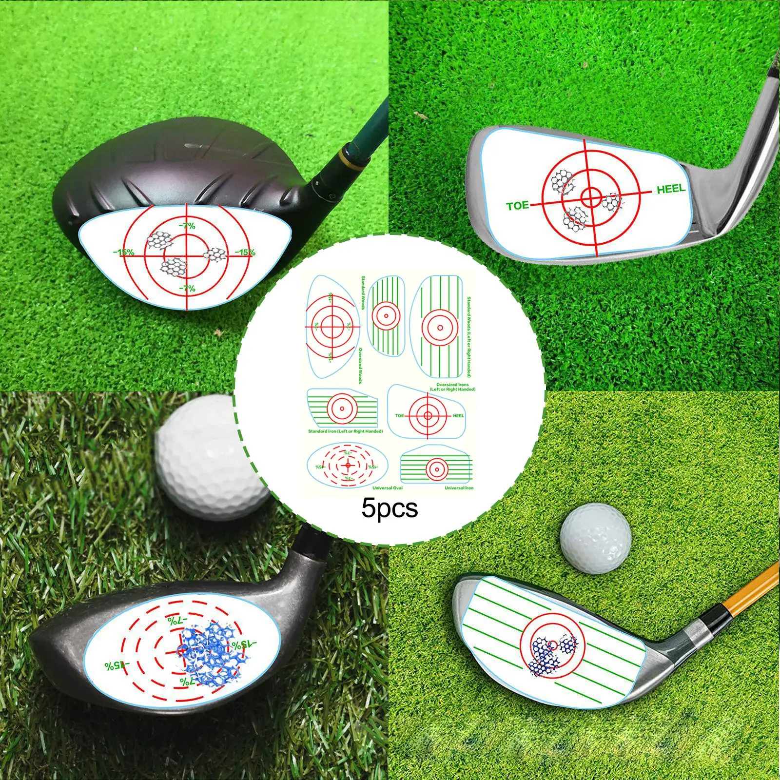 Golf Impact Tape Labels Golf Training Stickers for Accurate Impact Marking