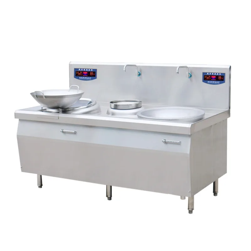 

Commercial kitchen equipment double-head electromagnetic frying stove, canteen commercial electromagnetic cauldron