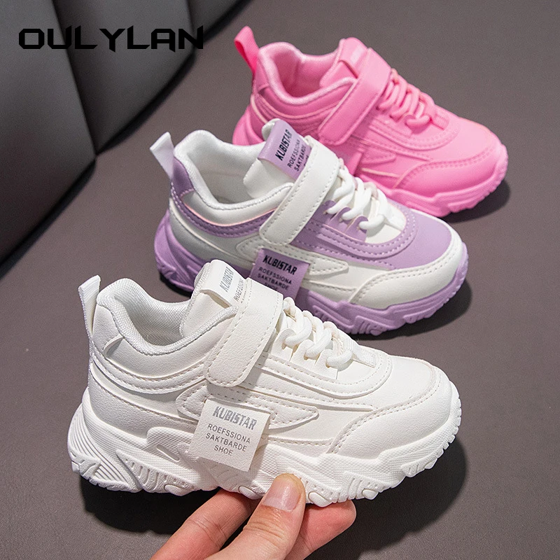 Tênis antiderrapantes respiráveis infantis, sapatos de escola, casual, roxo, rosa, macio, corrida, outwear, meninas, crianças, crianças, primavera