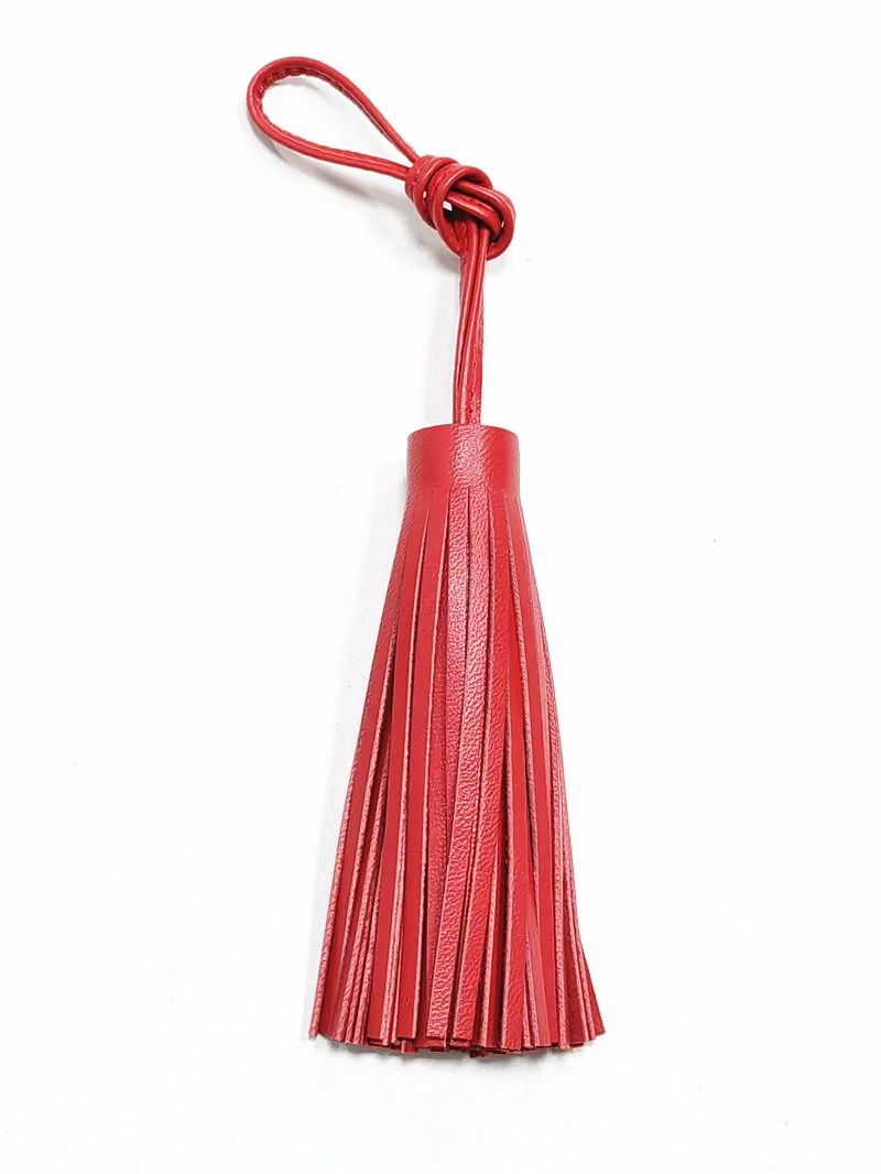 Elegant Lamb Long Leather Tassel Keyring for Her Luxurious Women's Gift Idea Stylish Bag Charm Fashion Jewelry Accessories Decor image 5