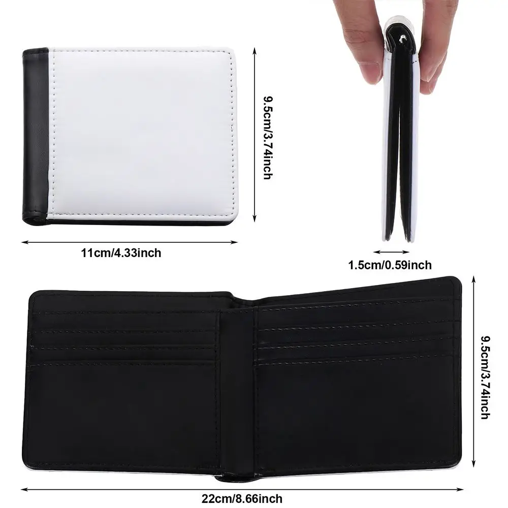 Sublimation Blanks Wallet PU Leather Wallet for Women Men DIY Gifts Multi Card Holder Wallet for Work Travel New Style