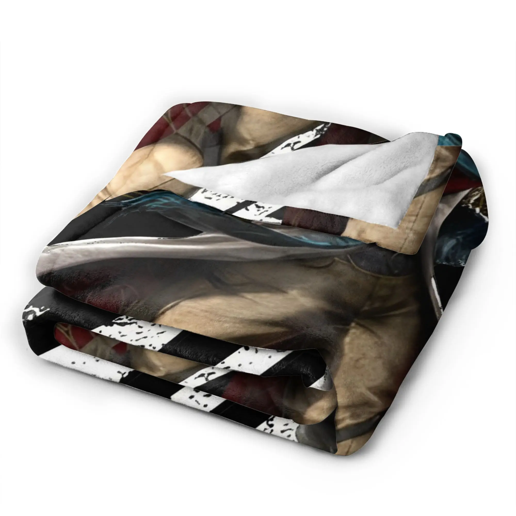 Shaheen Tekken 8 بطانية محبوكة للألعاب من القطيفة رمي البطانيات الصيفية تكييف الهواء المحمولة خفيفة الوزن المفرش،