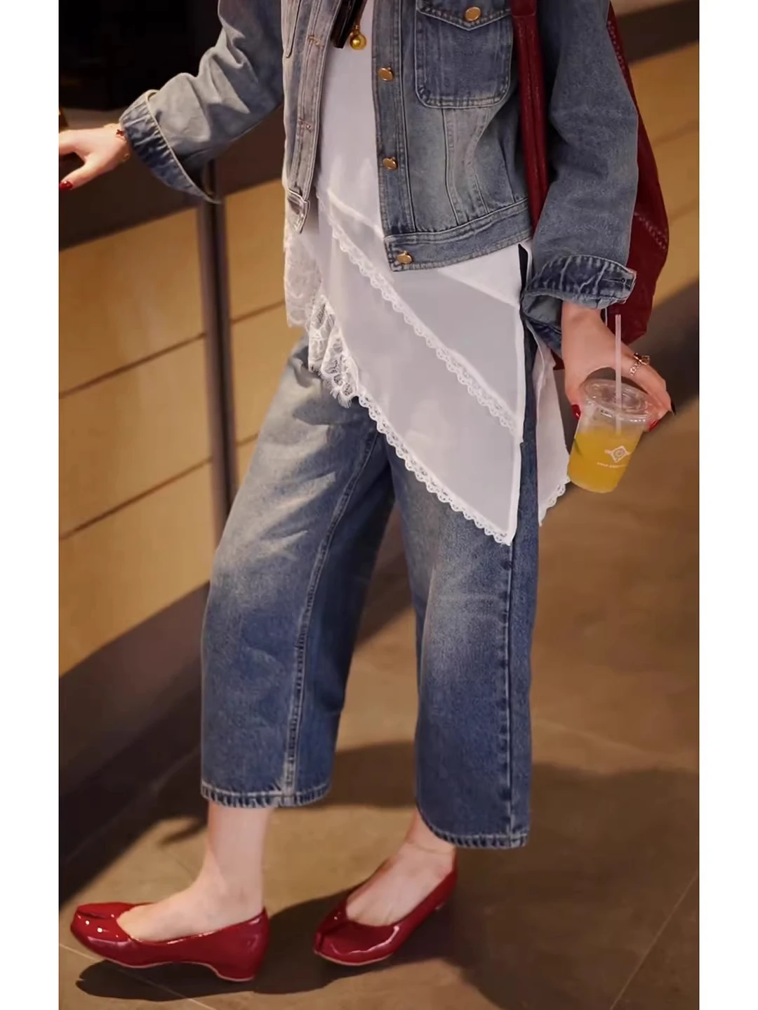 Loose Women's Straight Leg Jeans High Waist Pockets Summer New Style Pear Body Shape Wide Leg Pants Slimming Eighteen Pants