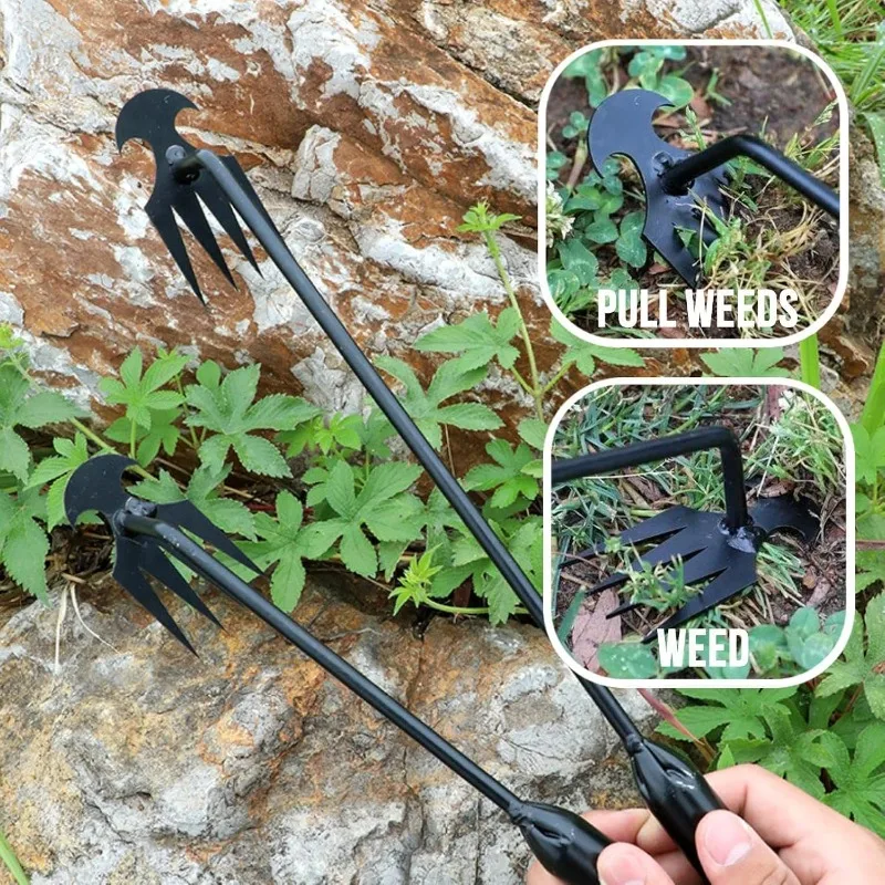 Four-tooth Weeding Rake Manual Weeding Machine for Gardens-durable and Portable Garden Weeding Tools for Gardening and Farms