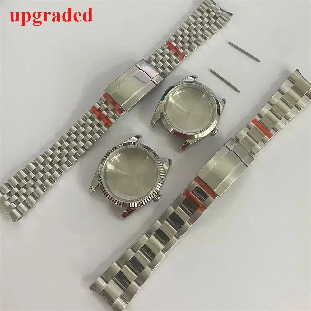 

Корпус для часов из нержавеющей стали, набор ремешков, обновленный высококачественный корпус из сапфирового стекла для NH35 NH36, механизм, механические детали для часов «сделай сам»
