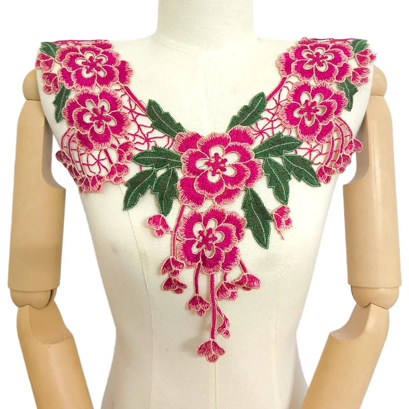 3Pcs Fake Collar Cuffs Floral Chest Brooch Detachable Clothing Decorative Accessories