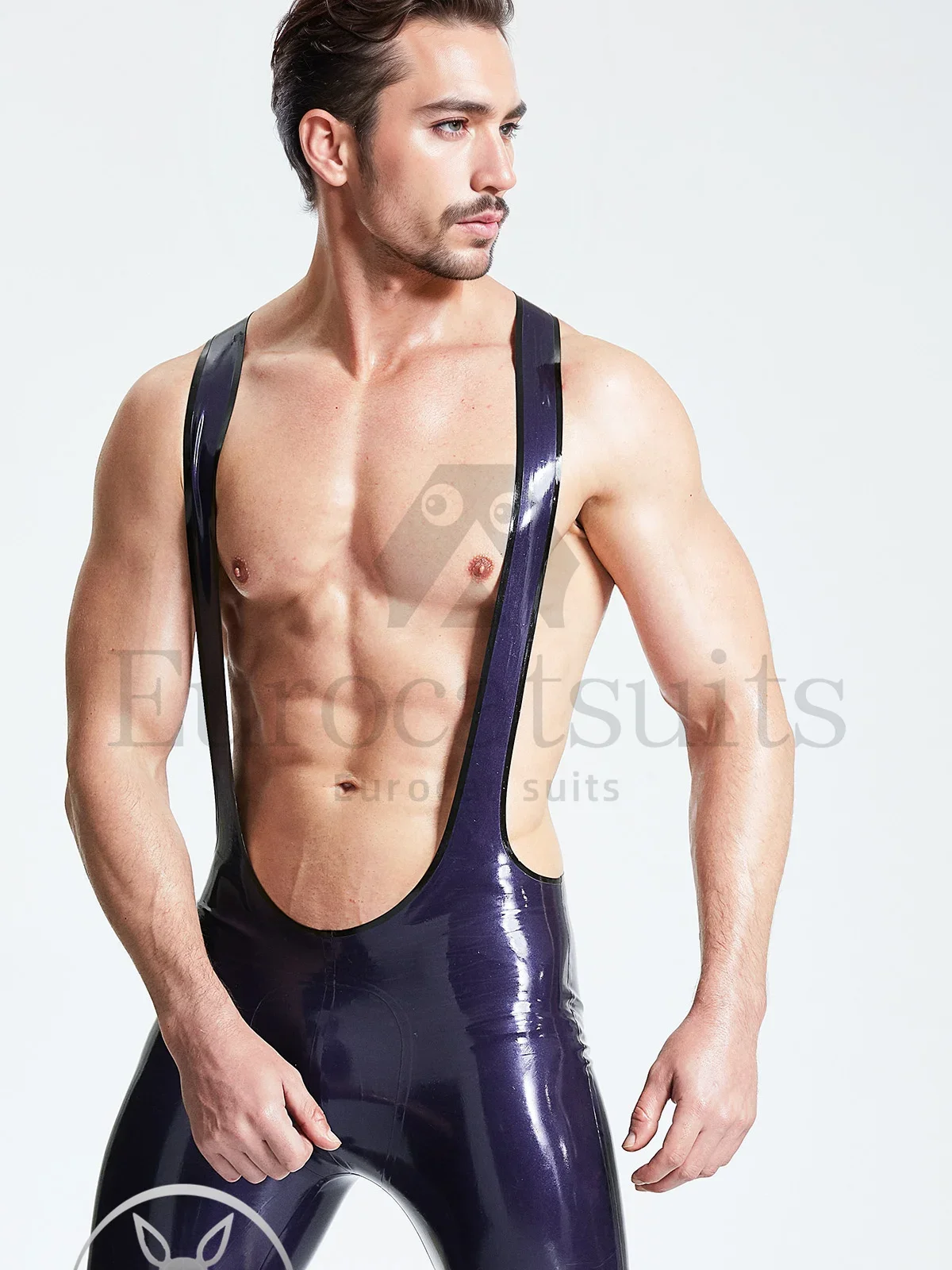 

latex catsuits men eurocat suits latex rubber fetish customised clubwear Male 'Y' Straps Leggings