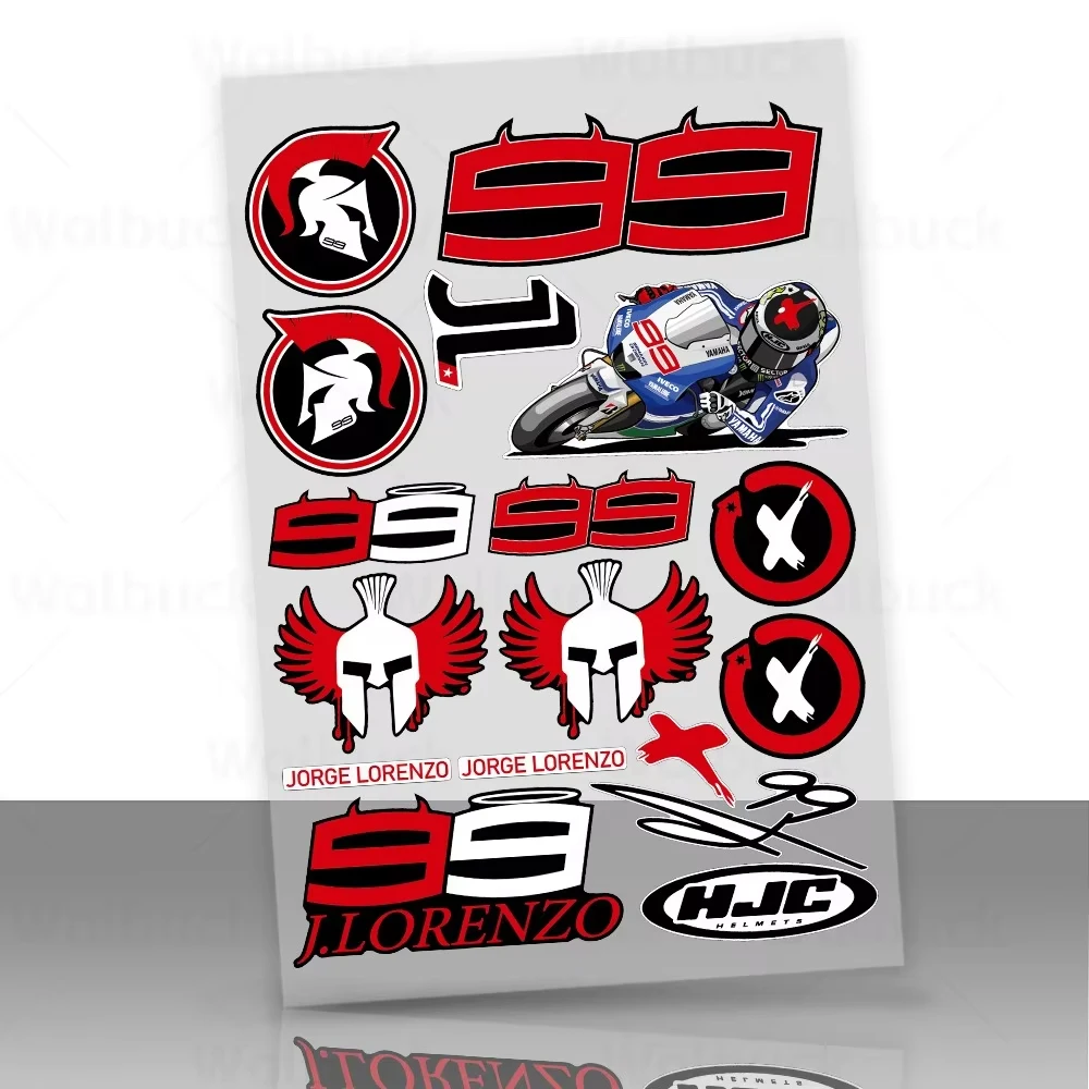 

For HJC Rider No. 99 Jorge Lorenzo Motorcycle Side Strip Fender Body Motobike Helmet Sticker Racing Stripe Fairing Decal