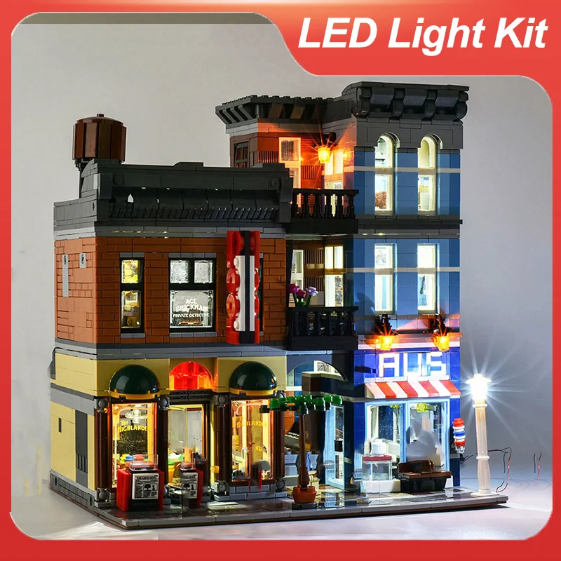 LED Light Up Kit For 10246 Detective's Office Compatible With 15011 (Not Include The Building Block Model)