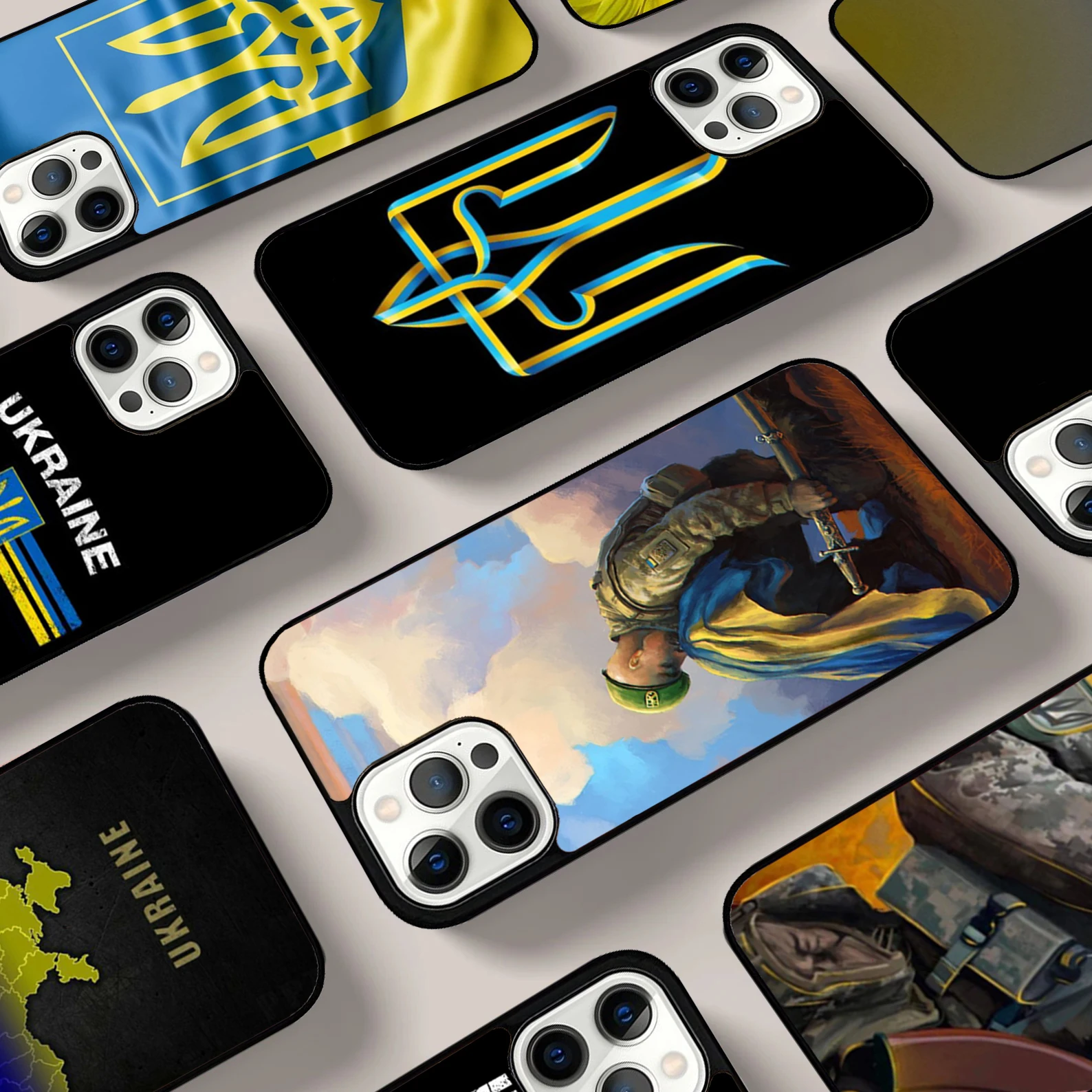 U=kraine Flag Phone Case For iPhone 17 Air 16 15 14 13 12 11 Pro Max Max Plus Bumper Case Cover