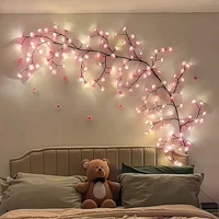 1PC DIY 48/72LED Cherry Blossom Tree Lights USB Powered Dimmable LED Artificial Flower Branch Lamp for Bedroom Wedding Party 3