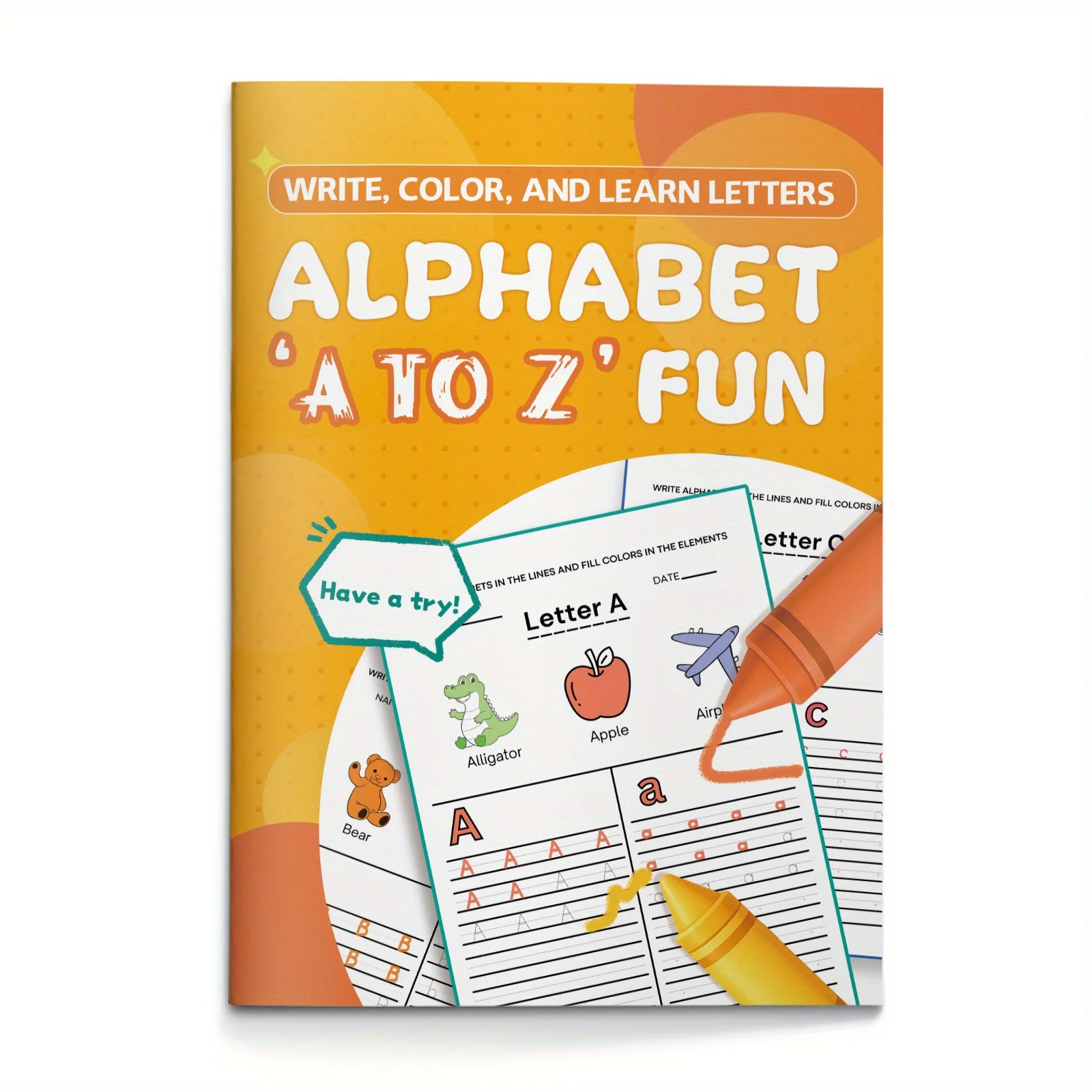 Alphabet Tracing and Vocabulary Workbook for Kids, Learn to Write Letters A to Z with Fun Words and Pictures