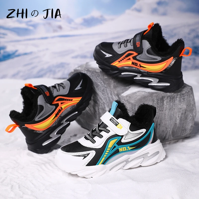 Winter New Children\'s Cotton Shoes Comfortable Non Slip Outdoor Warm Snowy Walking Sneaker Boys Casual Sports Running Footwear