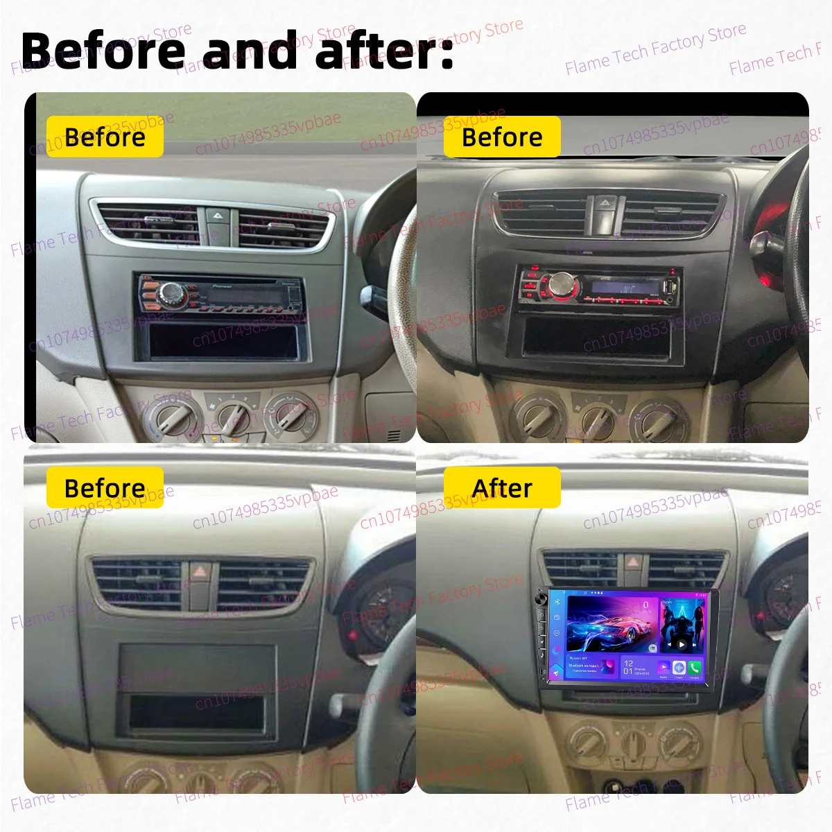 Auto Multimedia Autoradio Car Stereo Android for Maruti Suzuki Swift Dzire Ertiga 2011-2017 1 Din 9