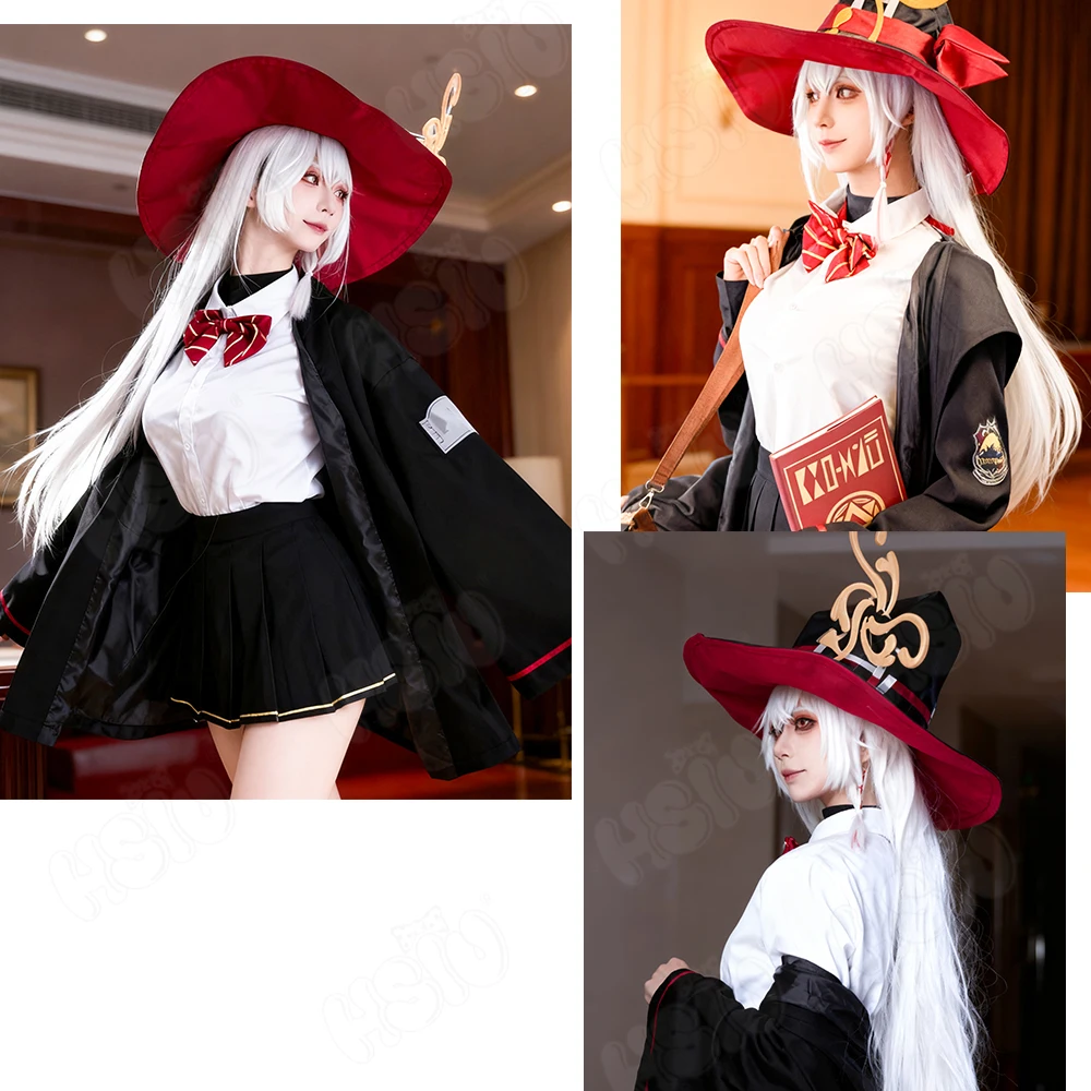 Shirao Eri Cosplay Wig Fiber synthetic wig「HSIU」90Cm white long Wig+Wig cap GAME Blue Archive Shirao Eri cosplay
