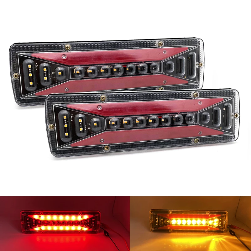 2PCS Led Car Rear Light Turn Signal Lamp For Truck Trailer Caravan Ute Camper Fog Taillights Brake Sop Tail light 12V/24V .