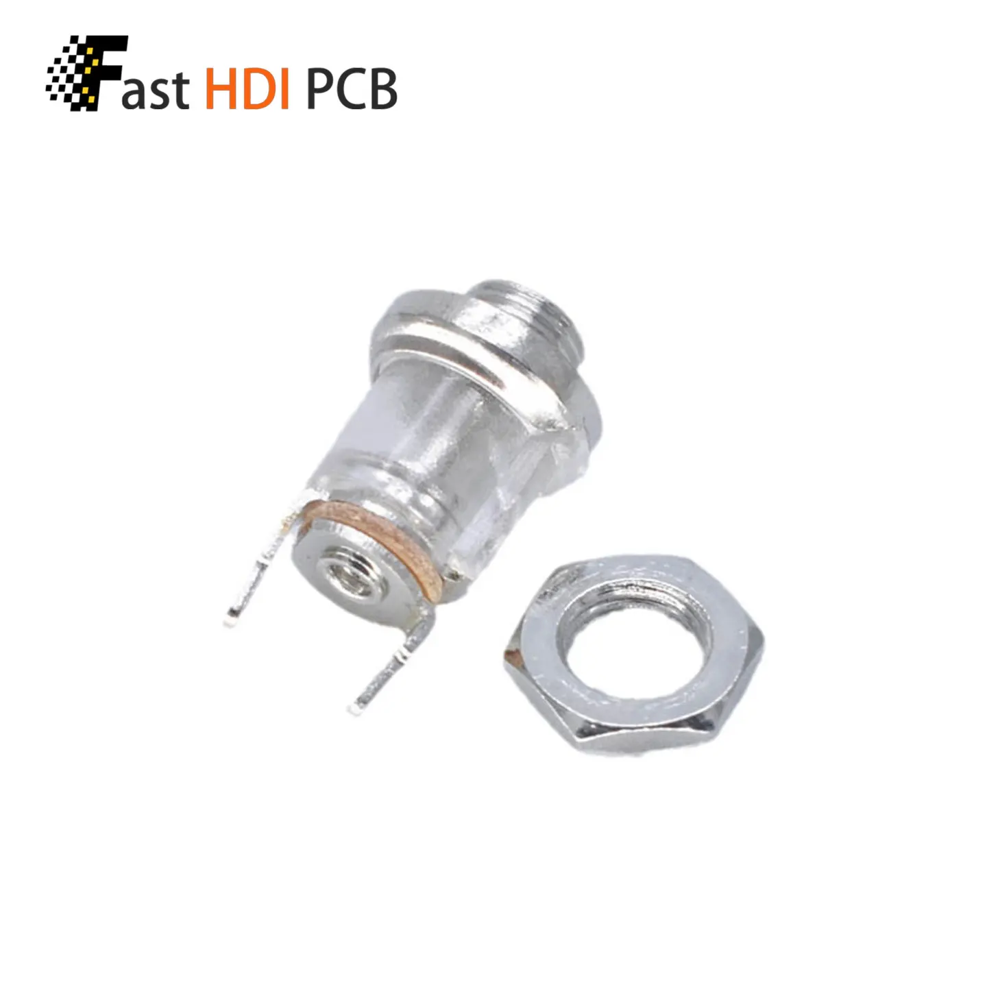 DC-035 DC Power Jack 3.5x1.35mm Female Socket 2 Pin Vertical Stand Transparent Round Chassis Mount with Nut for Small Electronic
