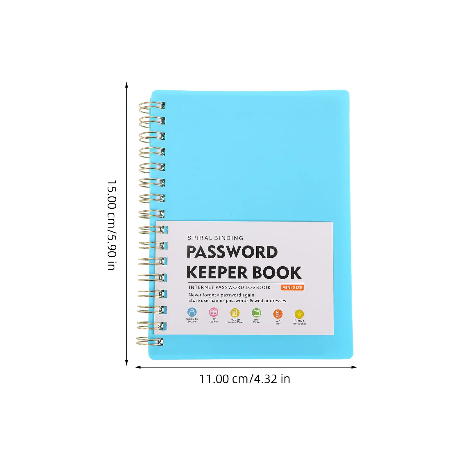 Address Book for Seniors Spiral Internet Password with Alphabetical Tabs Notepad Blue Sky Notebook Discbound Tag Books