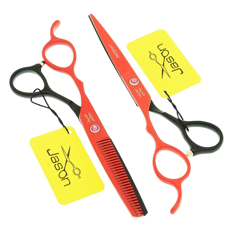 Jason 6 inch Left Hand Hair Salon Shears Professional Barber Cutting Scissors Thinning Razors Hairdressing Supplies A0047D