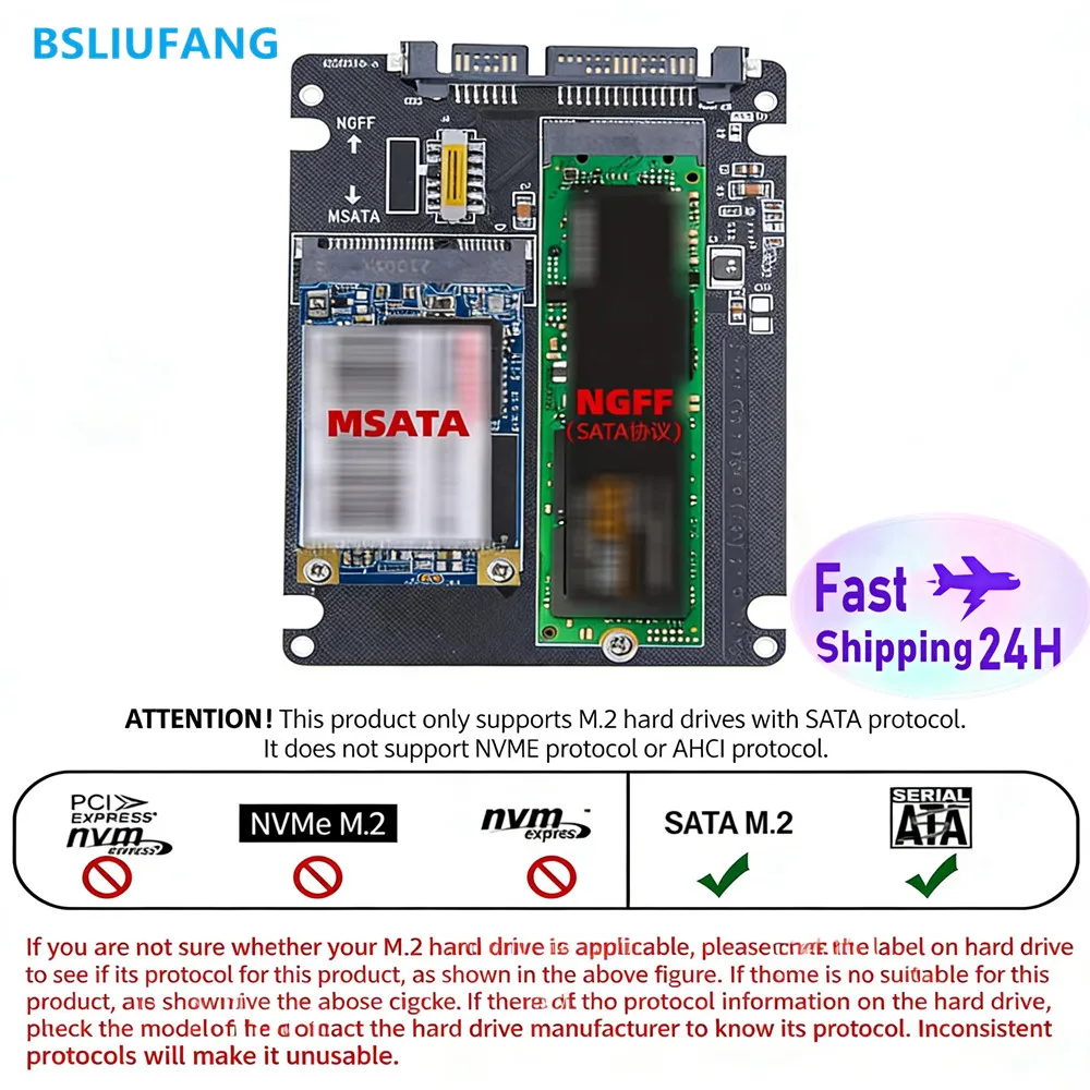 Внешний корпус для M.2 NGFF SSD и MSATA с поддержкой протокола MSATA, преобразующий MSATA в SATA 3.0, с функцией переключения между двумя дисками и выключателем.