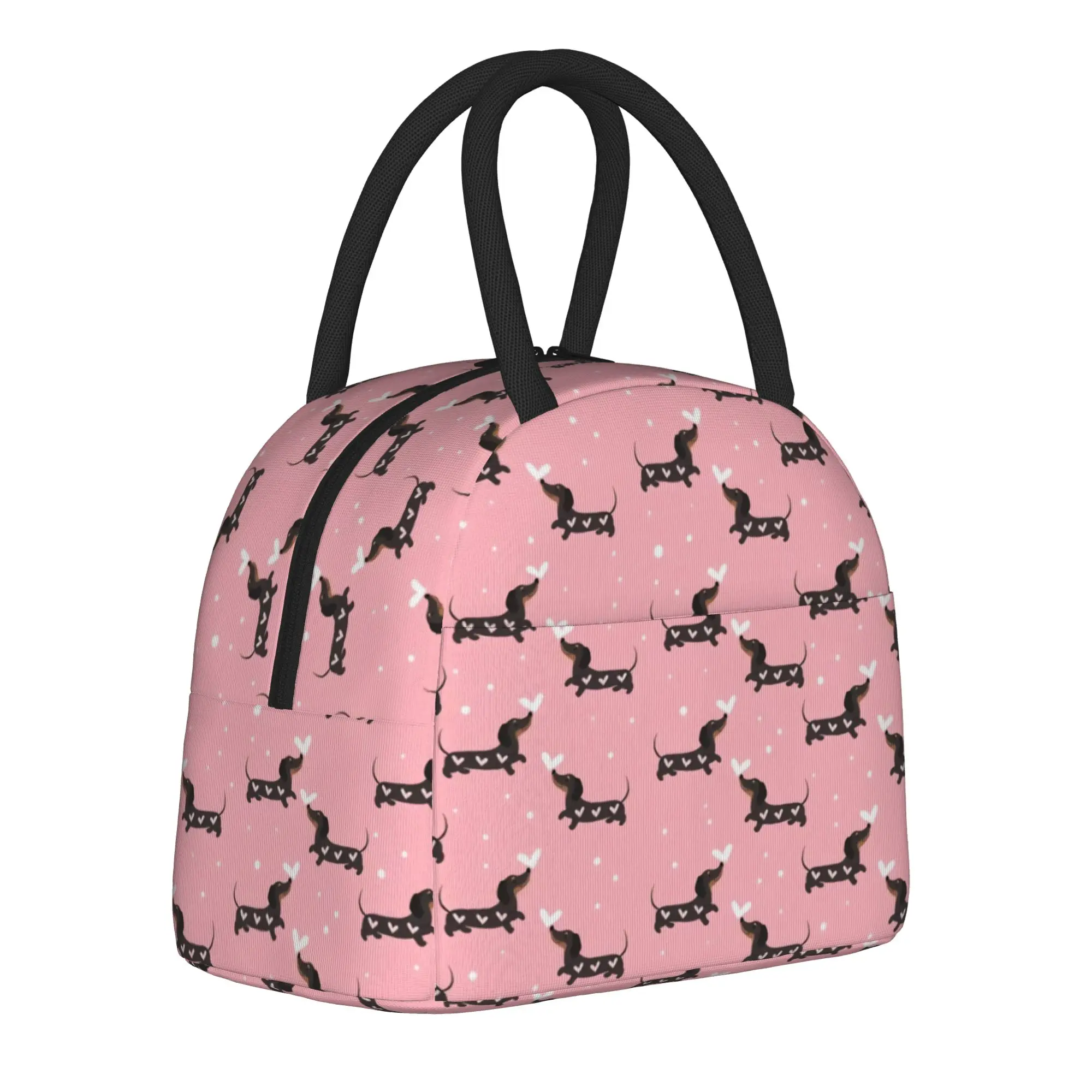Cute Dachshund Insulated Lunch Bag Thermal Bag Reusable,Meal Container Dogs Animal Leakproof Tote Lunch Box College  Outdoor