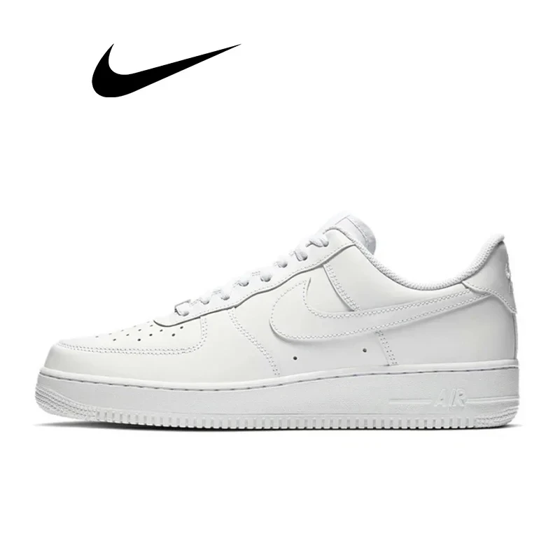 Original Nike Air Force 1 07 Bits for Men and Women, Embarkation Shoes, Classics, All White, Casual Sneakers, Af 1 Sports Zelong