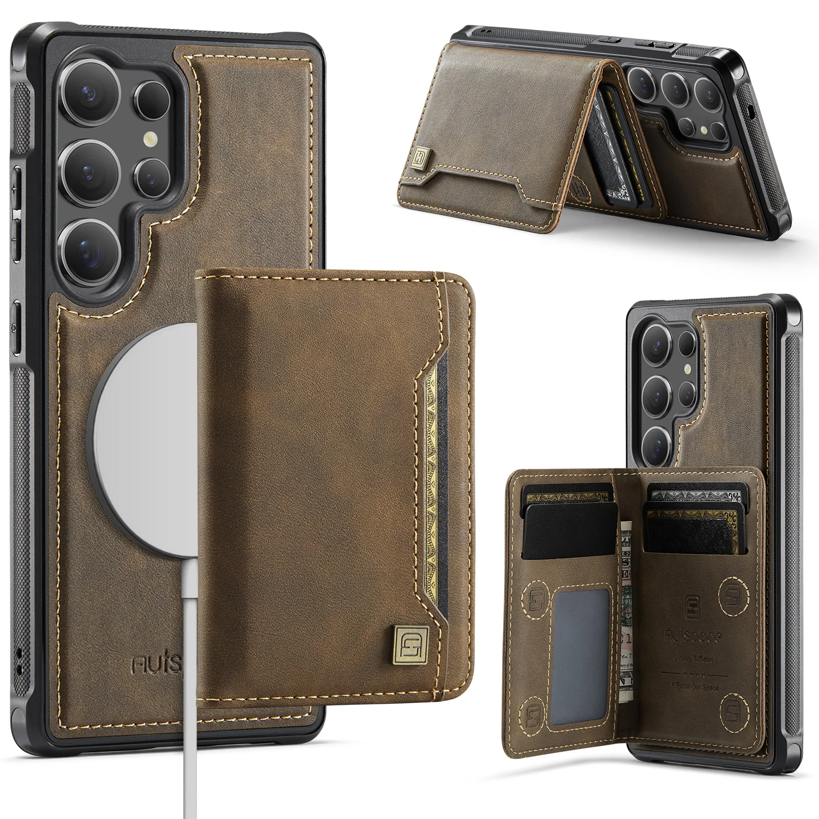 Detachable 2-in-1 Leather Wallet Phone Case Card Holder For Samsung Galaxy S26 S25 Ultra S24 Plus Flip Magnetic Protect Cover