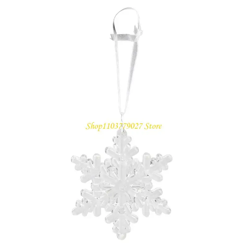 C4DF Beautiful Hangings Snowflake Pendant Drops for Seasonal Christmas Decoration