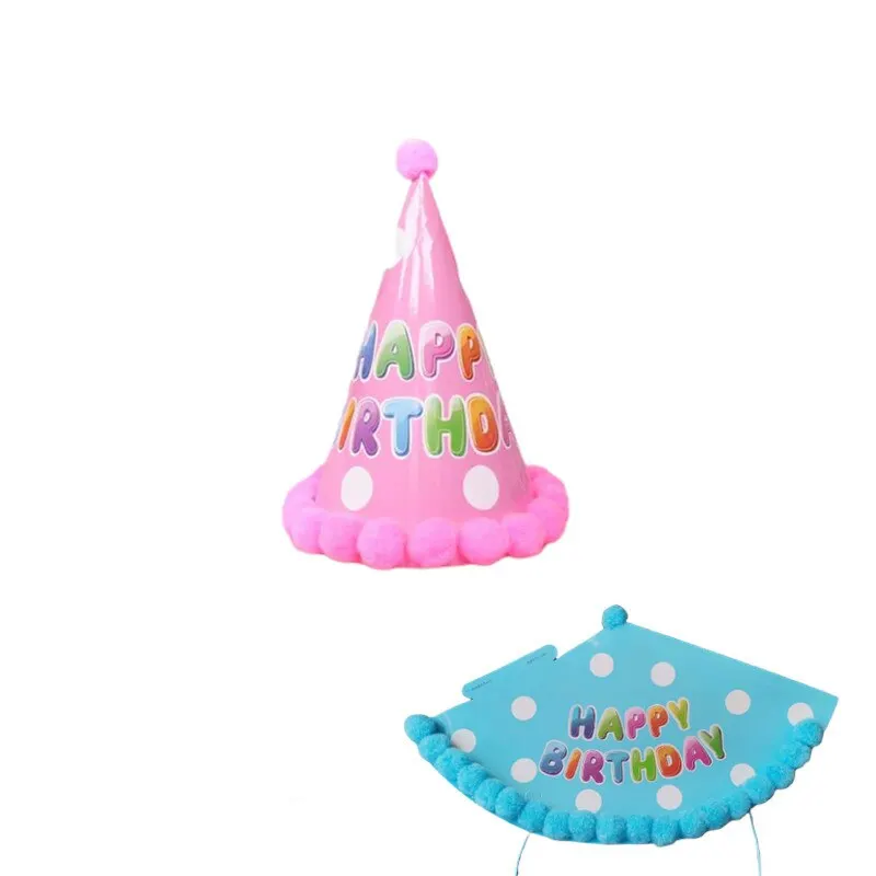 5 pezzi cappello di compleanno goccia di pioggia zucchero filato colore casuale decorazioni per feste di compleanno per bambini cappello colorato