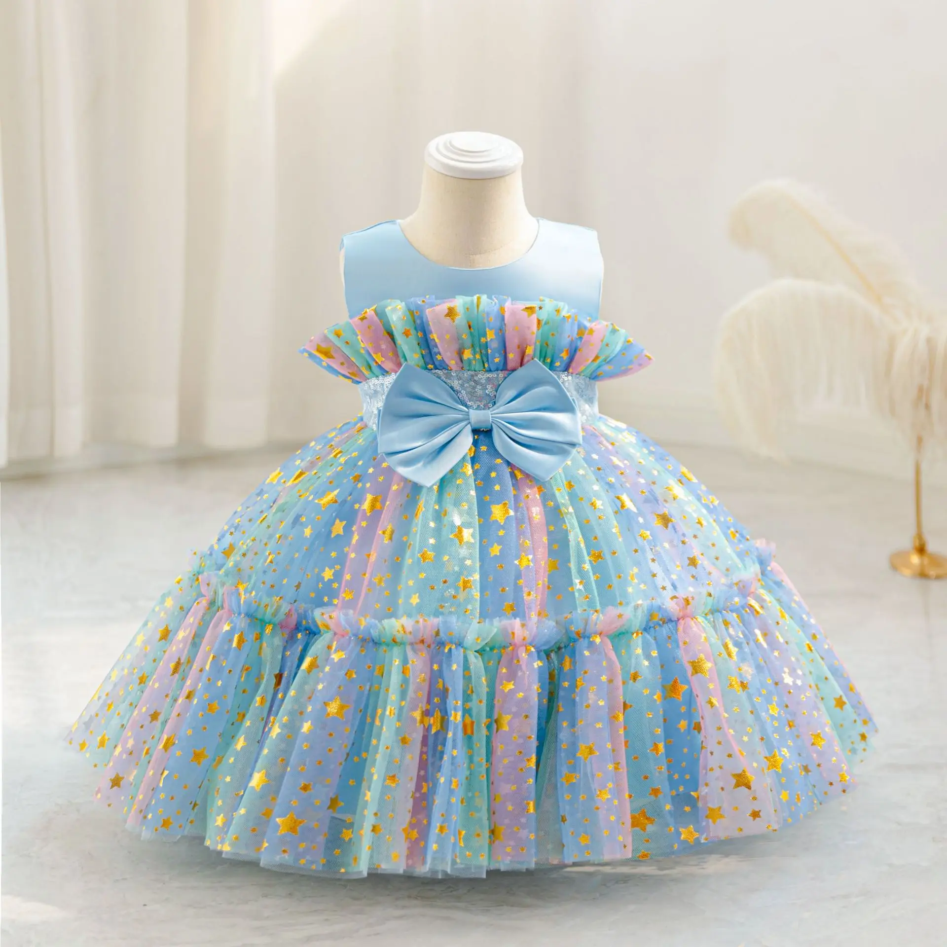 

HETISO Galaxy Star детское свадебное платье принцессы для девочек, фатиновое детское платье подружки невесты, костюм для дня рождения