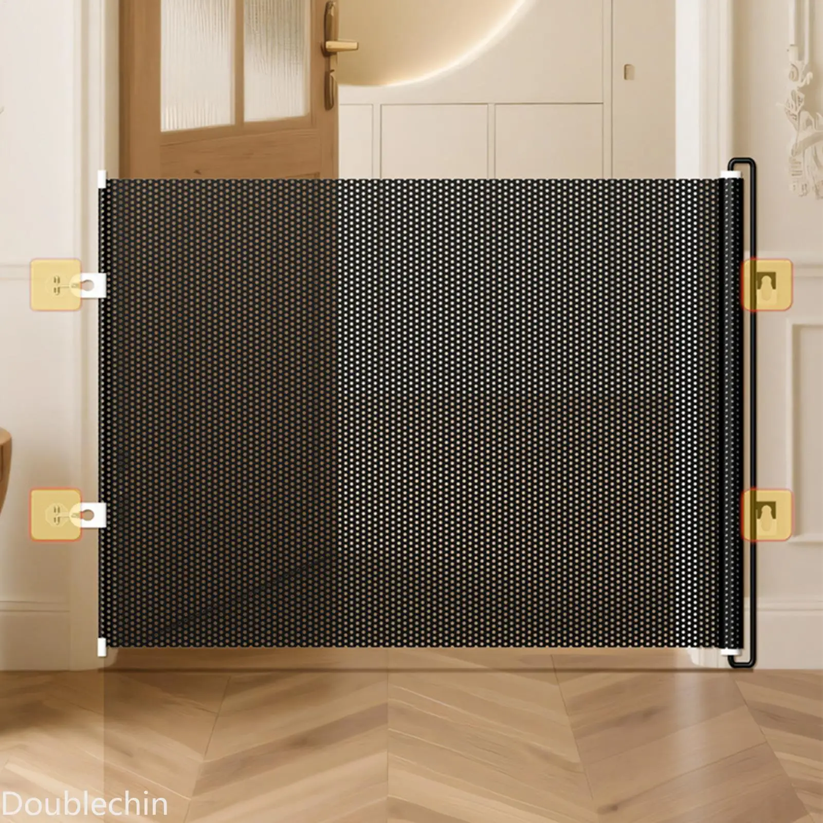 Retractable Dog Gate Kitten Safety Barrier Cat Safety Door Barrier for Home Apartment Office Doorways Hallway Stairs Kitchen