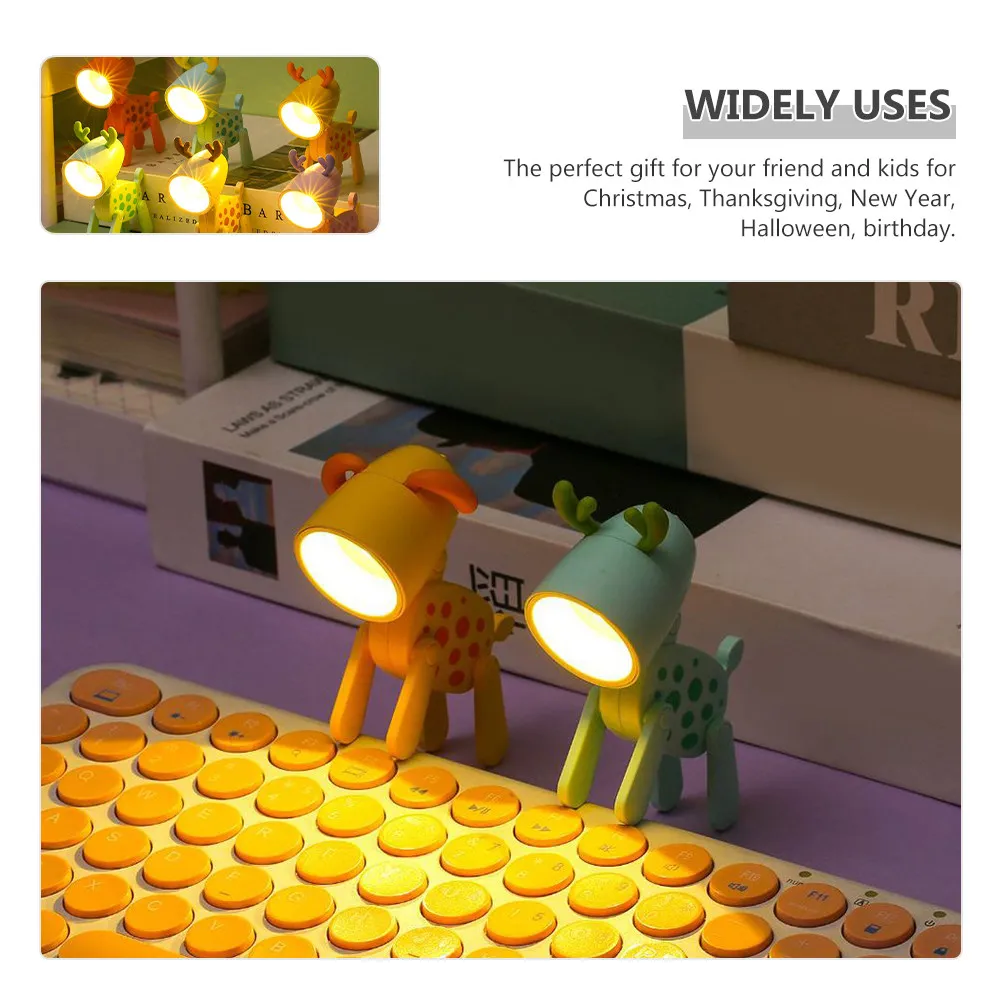 

LED Night Light for Bedroom Kids Deer Table Lamp Warm Soft Illumination Decorative Room Lighting Cartoon Animal Design Bedside