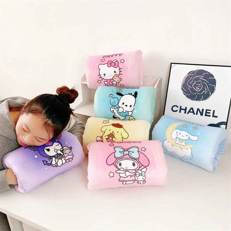 Sanrio Cute Hand Rests Kuromi My Melody Cinnamoroll Warm Hand Pillow Hello Kitty Kawaii Cuddly Pillow Winter Girl