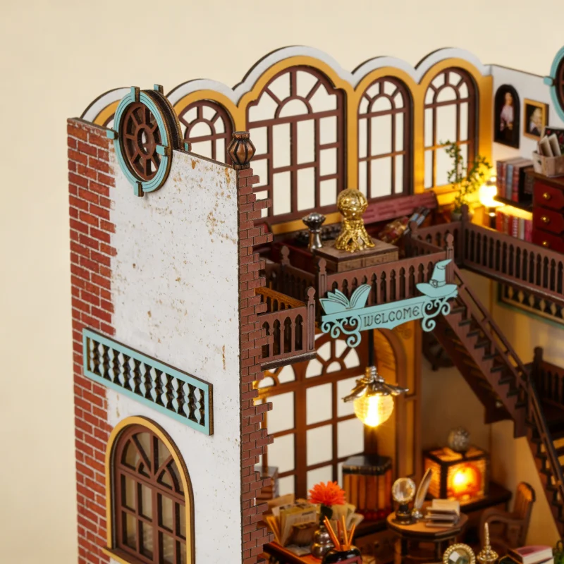 OUZEY Enchanted Book Nook DIY, puzzle d'étude magique en bois 3D, cadeau mystique pour les adolescents