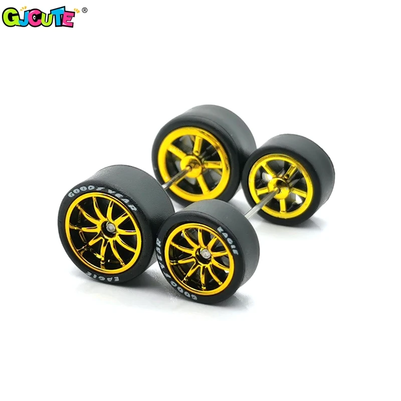 1Set 1/64 Alloy Car Staggered Front Small Rear Large Wheel 11.2mm+13mm BMS Serie Gild/Silvering/Golden/Silver For Hot Wheel