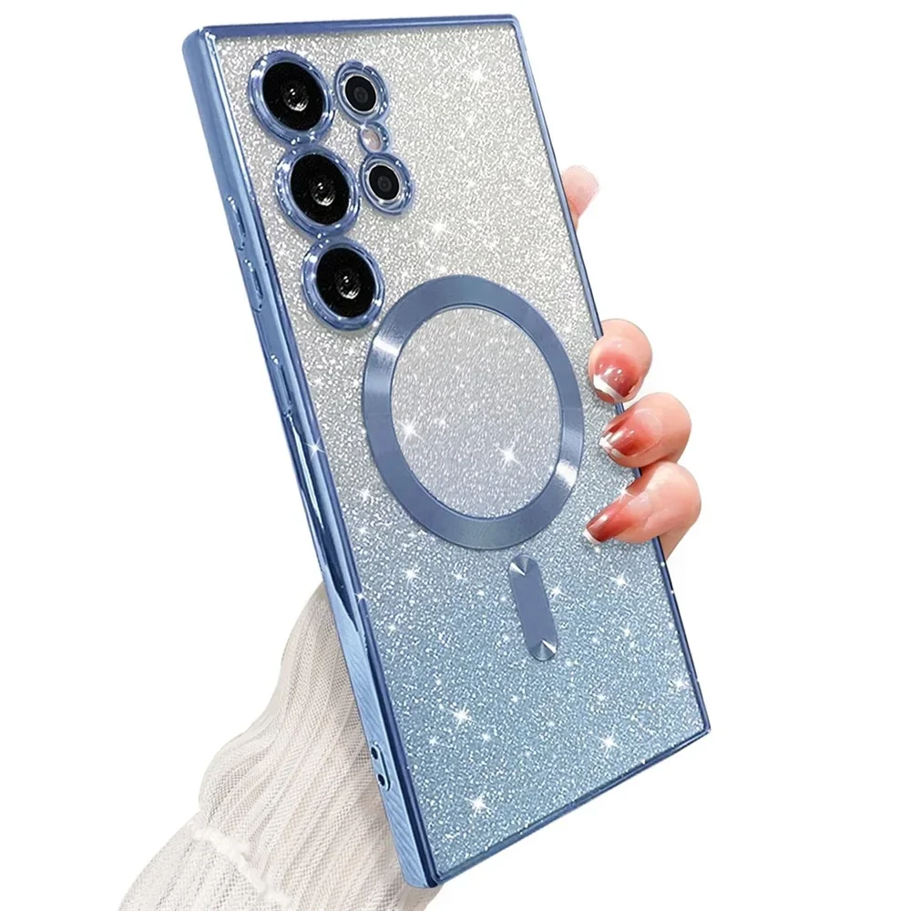 Glitzernde Hülle für Samsung Galaxy S25 S24 S23 Plus S22 S21 S20 FE S24FE S23FE S21FE Glitter S26 Ultra A56 A17 A57 Magnetische Schutzhülle – Detail 7