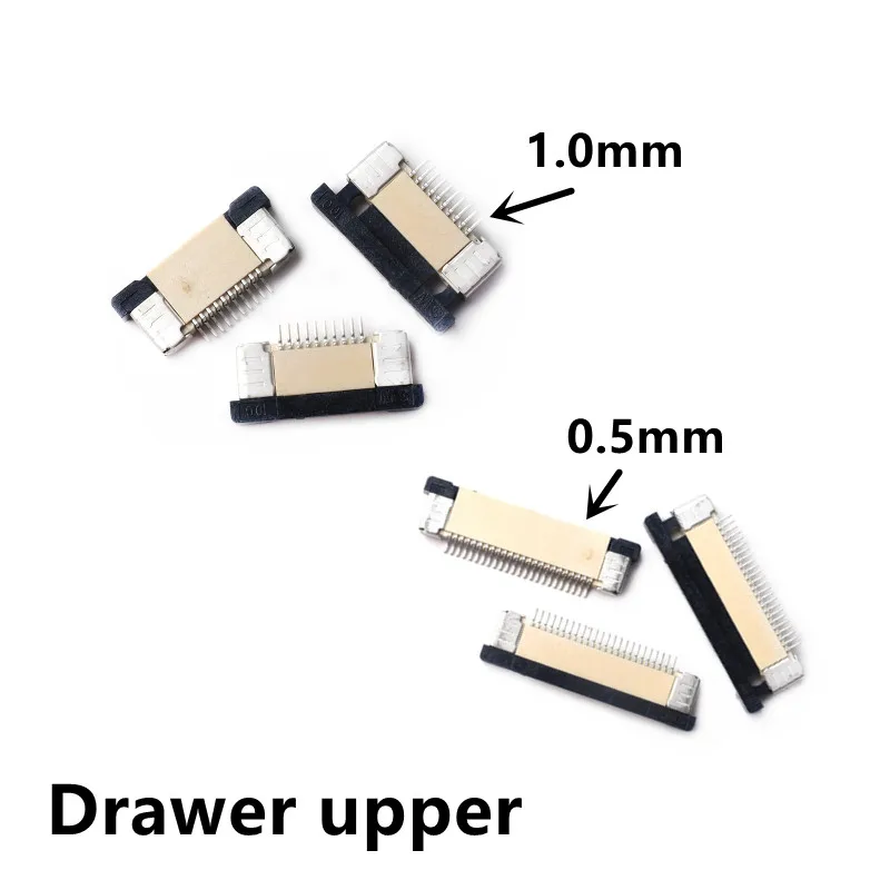 10PCS FPC 0.5MM/1.0MM Connector Socket Drawer/Clamshell Upper/Lower /Vertical Contact 4/6/8/10/12/14/16/18/20/22/24/26/28/30-60P