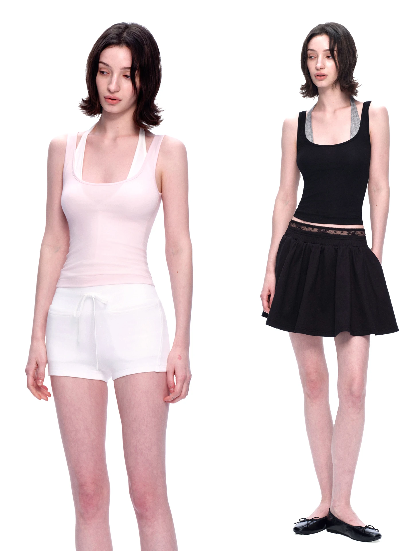 

Эластичный топ-майка Slim Fit из лиоцелла, черно-розовый, с высокой эластичностью, универсальный, с эффектом двухслойности, женский.