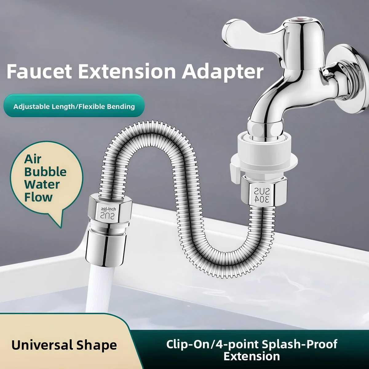 

Stainless Steel Kitchen Faucet Extender Nozzle Aerator Bendable Home Kitchen Supplies Water Pipes Faucet Extension Pipe