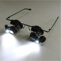 20x Magnifying Glass with Led Lights Glasses Magnifier for Watch Repair Binocular Loupe Jewelry Repair Tool Herramientas