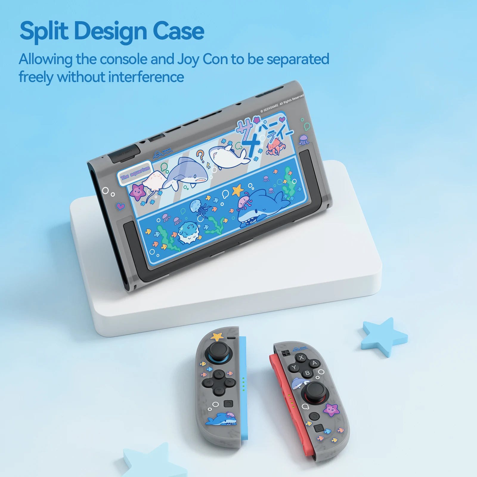 غلاف حماية Geekshare متوافق مع Switch 2، غطاء حماية لوحدة التحكم Switch 2025 ومقابض JC
