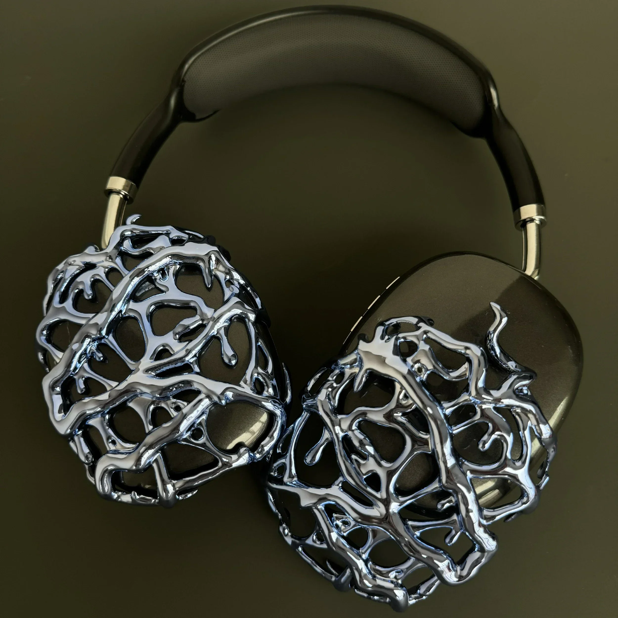 Airpods Max ケースメタル液体トーンヘッドフォンケース AirpodsMax 用